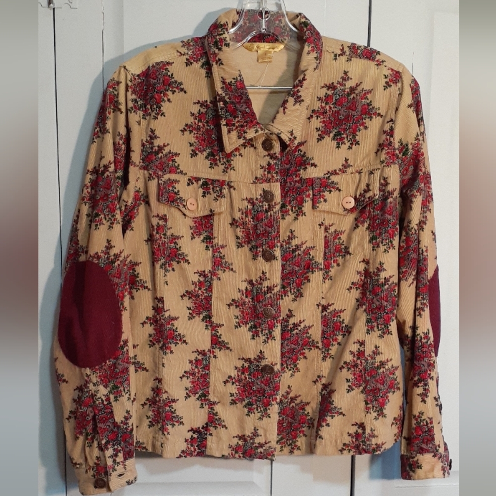 April Cornell Floral Cord Jean Jacket